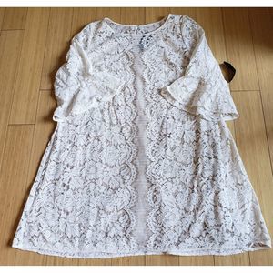 Lane Bryant White Lace Maxi Dress